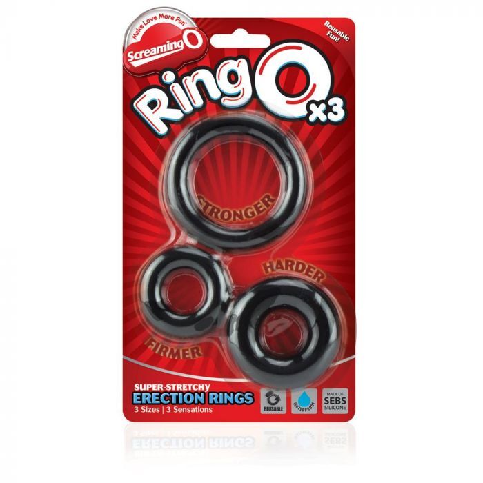 Screaming O RingO x3 Cock Rings Black – Explore Enhanced Intimacy | Discreet UK Shipping