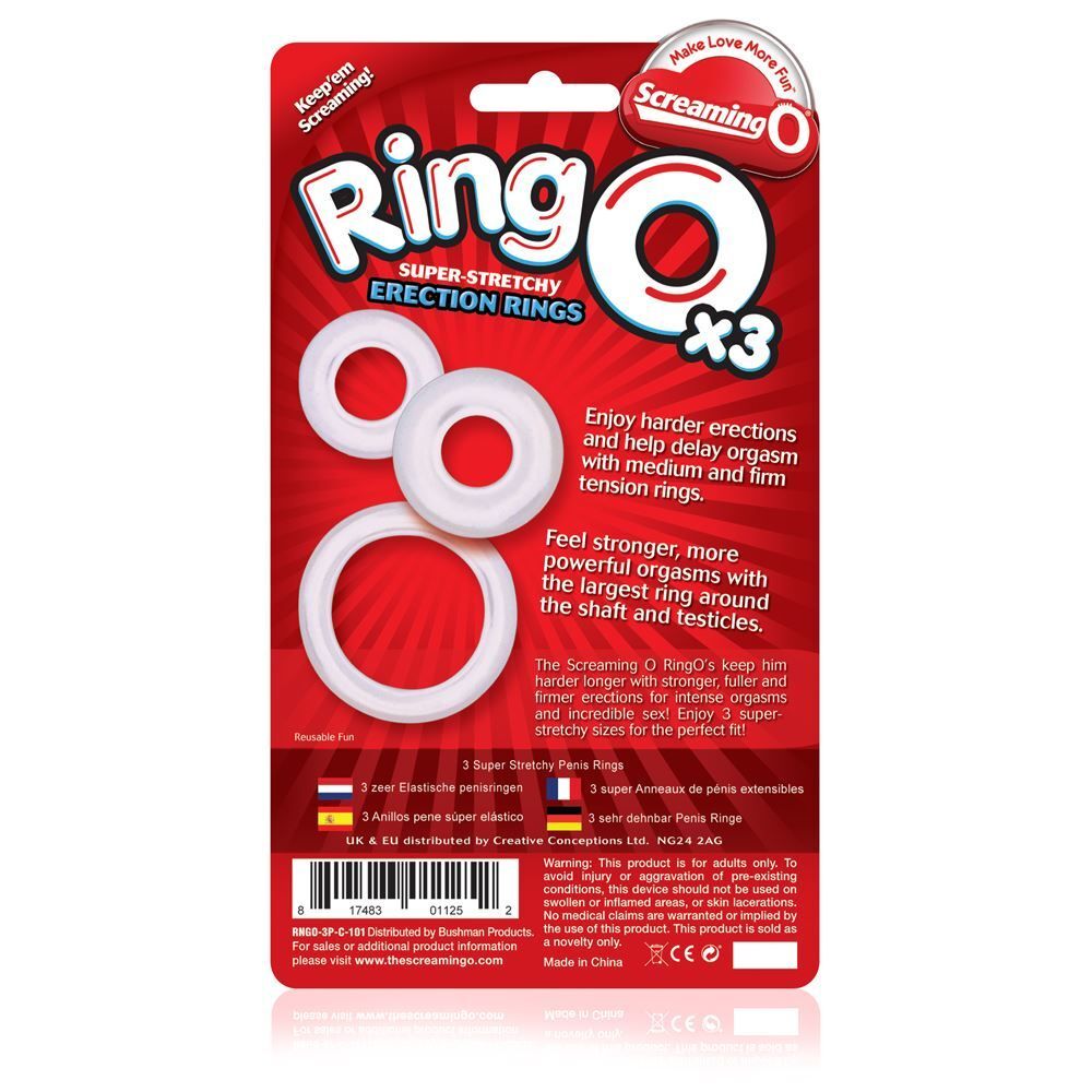 Screaming O RingO x3 Clear Cock Rings – Explore Enhanced Intimacy | Discreet UK Shipping