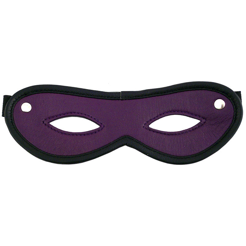 Rouge Garments Open Eye Mask Purple – fetish hood with breathable, stretchable design