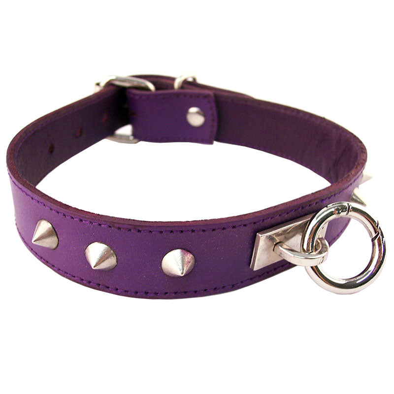 Rouge Garments Purple Studded ORing Studded Collar – product image for adult pleasure and intimacy