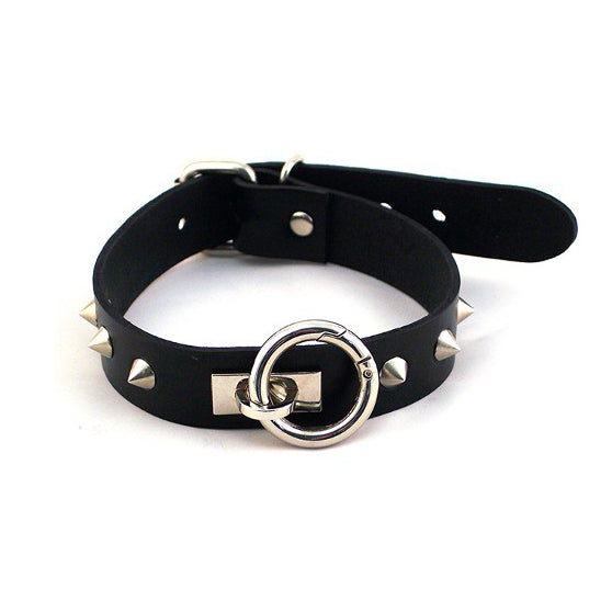 Rouge Garments ORing Thin Studded Collar Black – product image for adult pleasure and intimacy