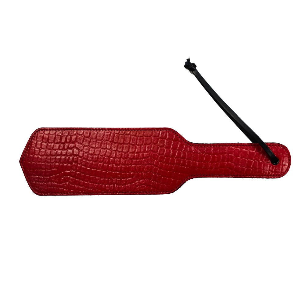 Rouge Garments Leather Croc Print Paddle – product image for adult pleasure and intimacy