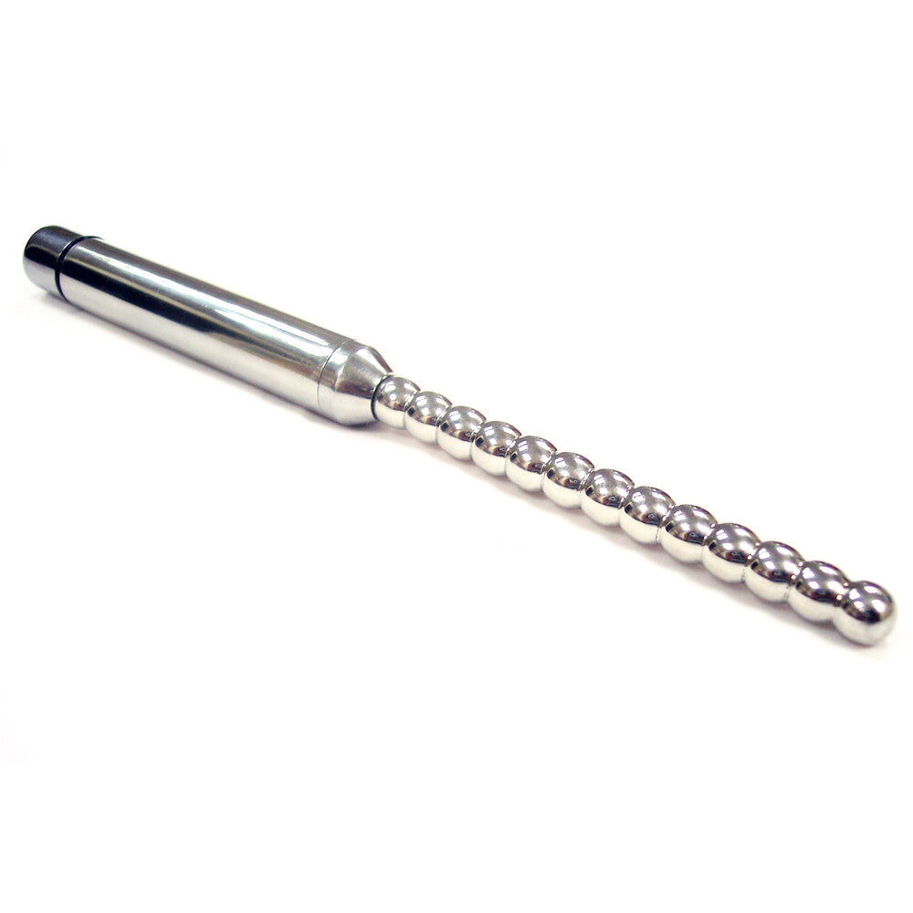 Rouge Stainless Steel Vibrating Ribbed Urethral Probe – product image for adult pleasure and intimacy