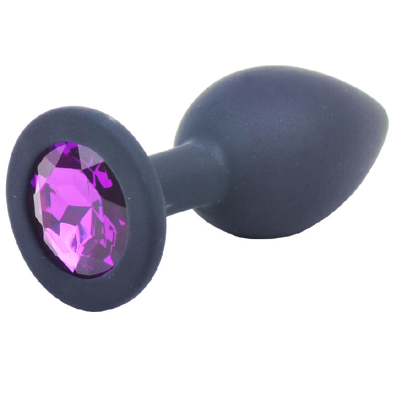Small Black Jewelled Silicone Butt Plug – product image for adult pleasure and intimacy