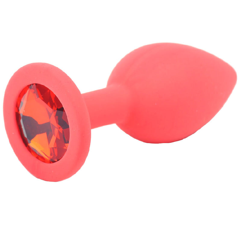 Small Red Jewelled Silicone Butt Plug – product image for adult pleasure and intimacy