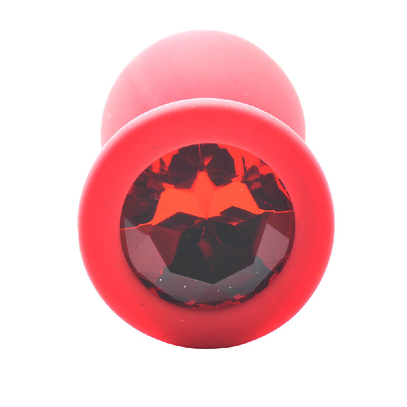 Small Red Jewelled Silicone Butt Plug – Explore Enhanced Intimacy | Discreet UK Shipping