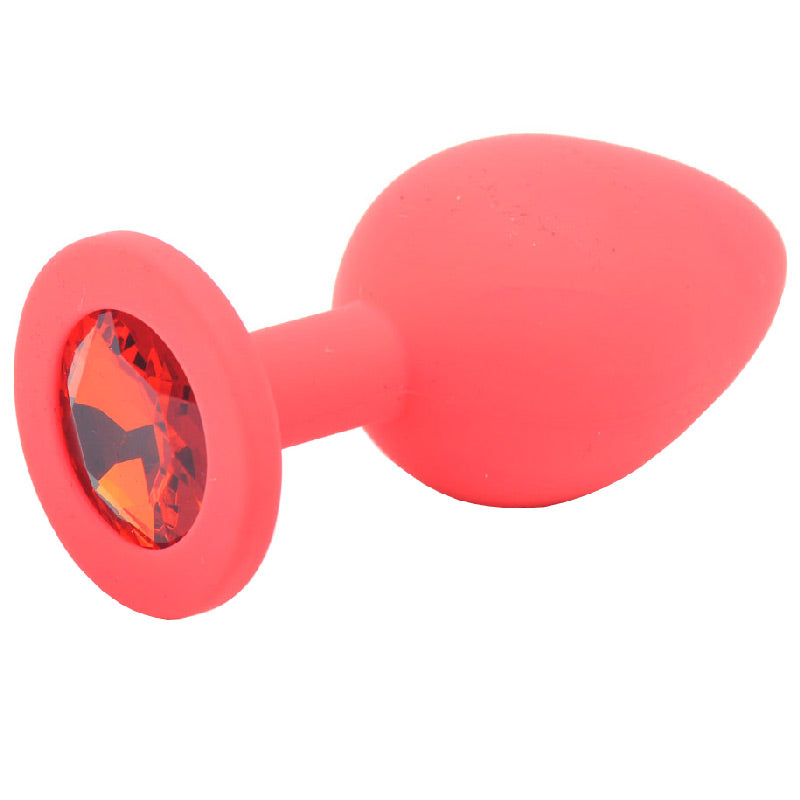 Medium Red Jewelled Silicone Butt Plug – product image for adult pleasure and intimacy