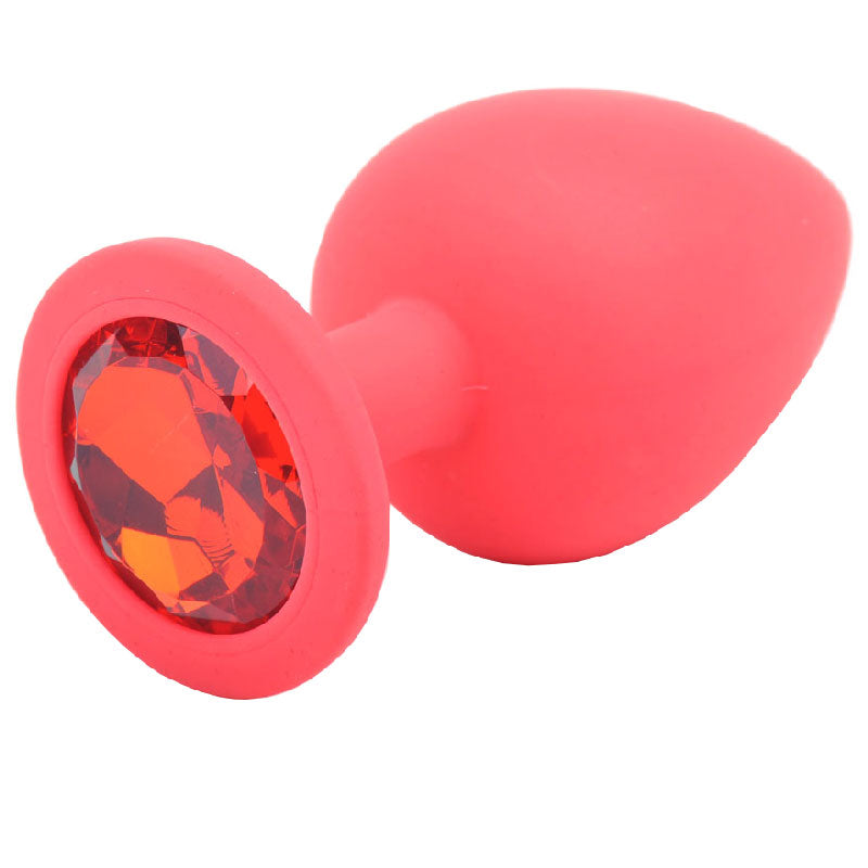 Large Red Jewelled Silicone Butt Plug – product image for adult pleasure and intimacy