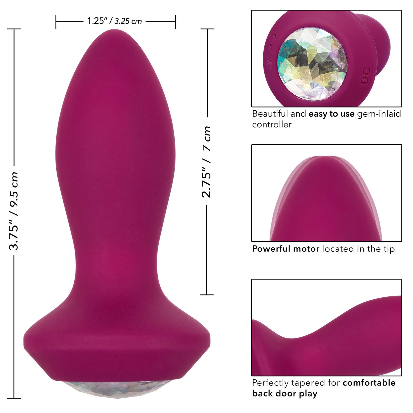 Power Gem Butt Plug Vibrating Crystal Probe PETITE – Explore Enhanced Intimacy | Discreet UK Shipping
