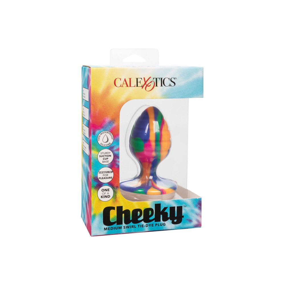 Cheeky Medium Swirl Tie Dye Butt Plug – Explore Enhanced Intimacy | Discreet UK Shipping