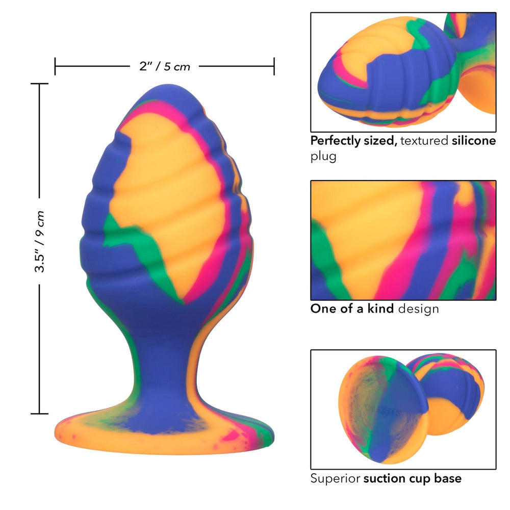 Cheeky Large Swirl Tie Dye Butt Plug – Explore Enhanced Intimacy | Discreet UK Shipping