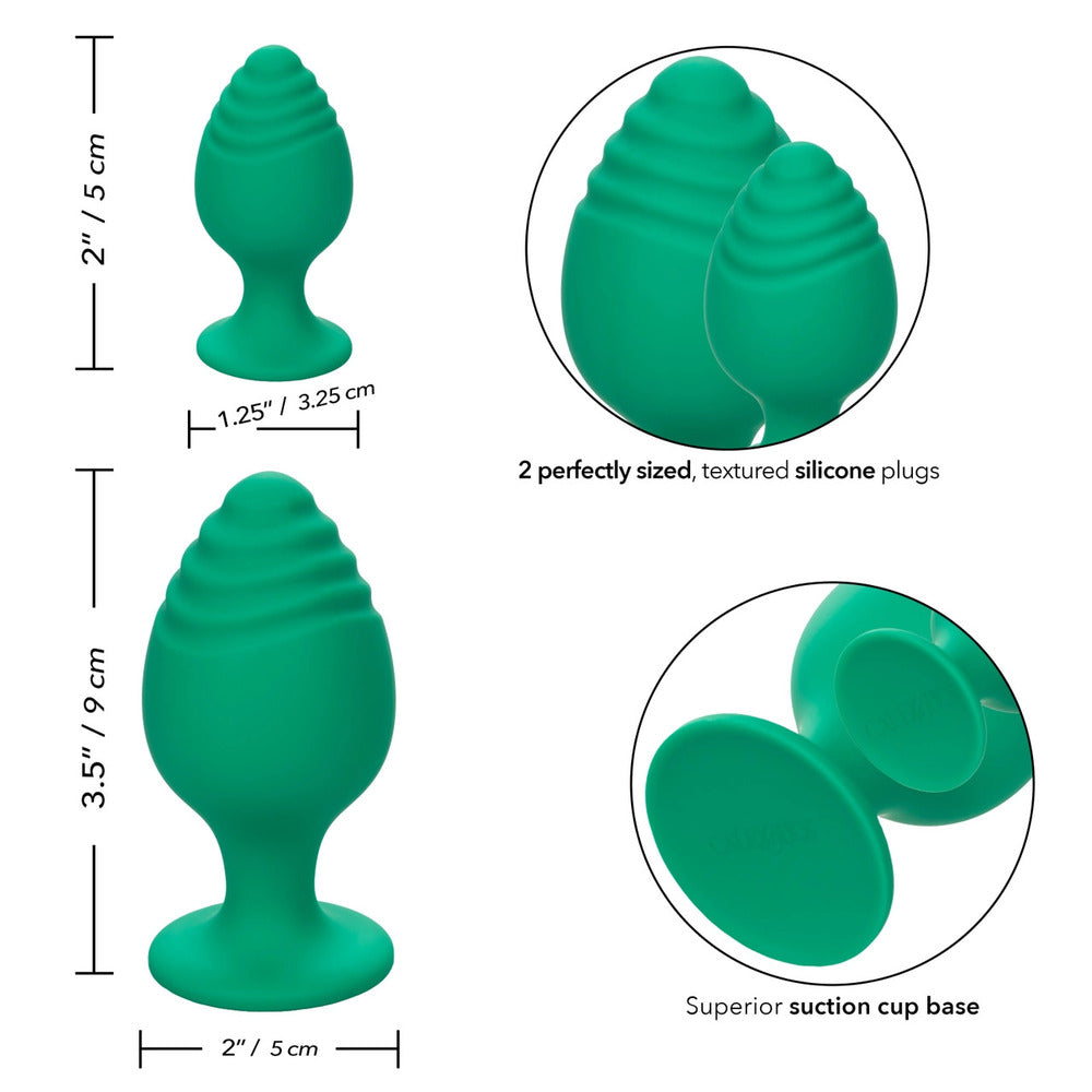 Cheeky Butt Plug Duo Green – Explore Enhanced Intimacy | Discreet UK Shipping