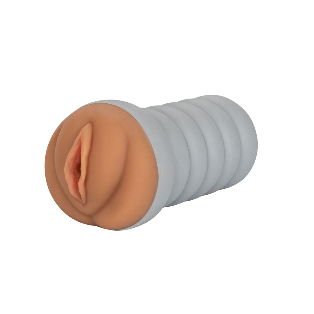 Gripper Ribbed Tight Pussy Brown Masturbator – product image for adult pleasure and intimacy