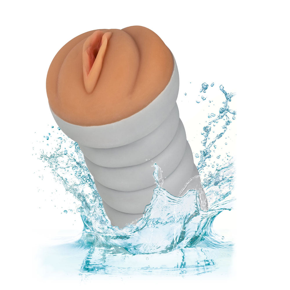 Gripper Ribbed Tight Pussy Brown Masturbator – Explore Enhanced Intimacy | Discreet UK Shipping