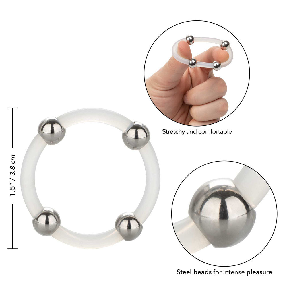 Steel Beaded Silicone Ring XL – Explore Enhanced Intimacy | Discreet UK Shipping