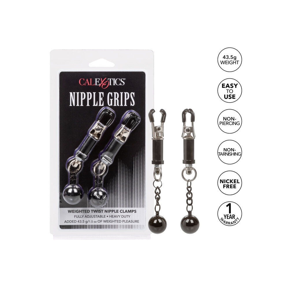 Nipple Grips Weighted Twist Nipple Clamps – Explore Enhanced Intimacy | Discreet UK Shipping