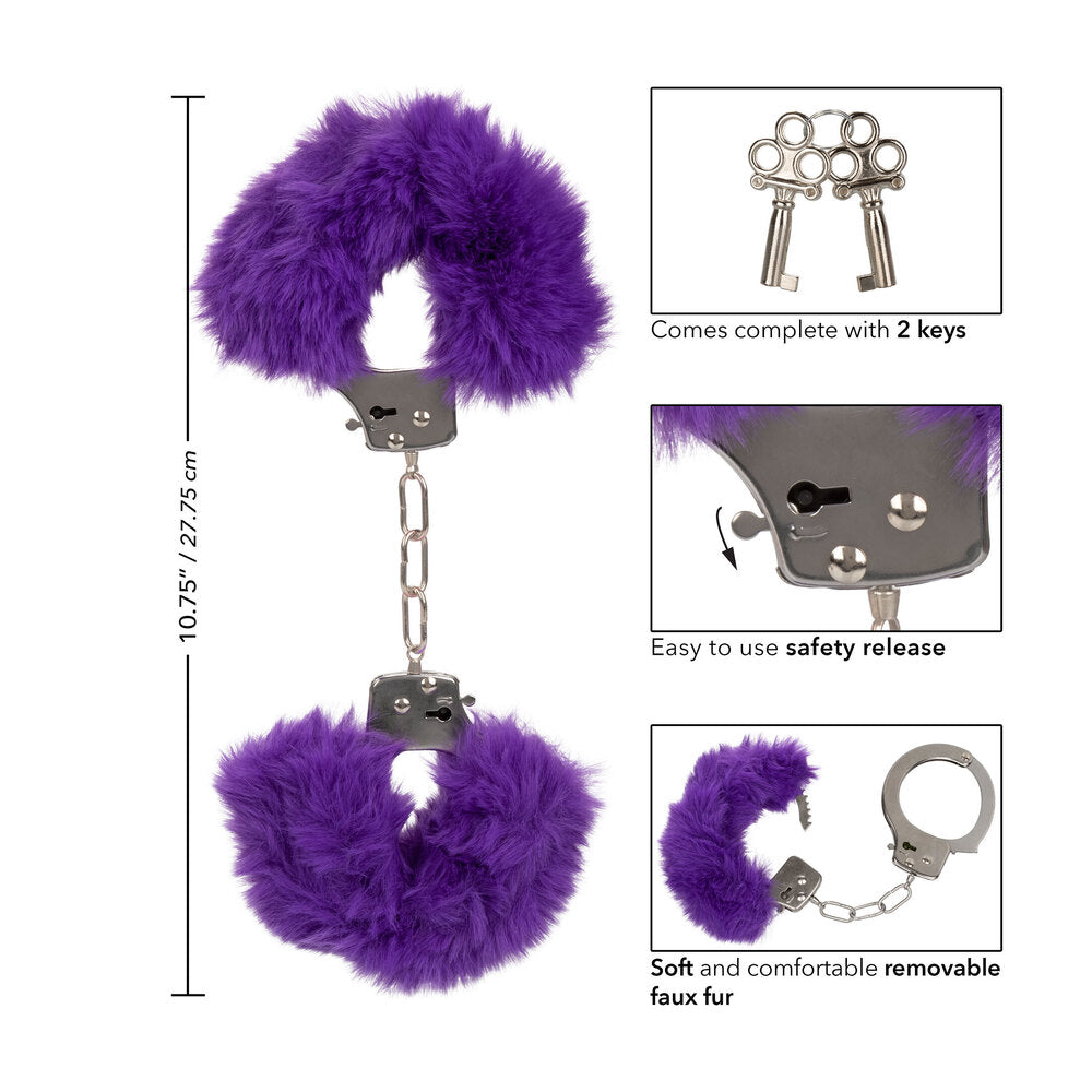 Ultra Fluffy Furry Cuffs Purple – Explore Enhanced Intimacy | Discreet UK Shipping