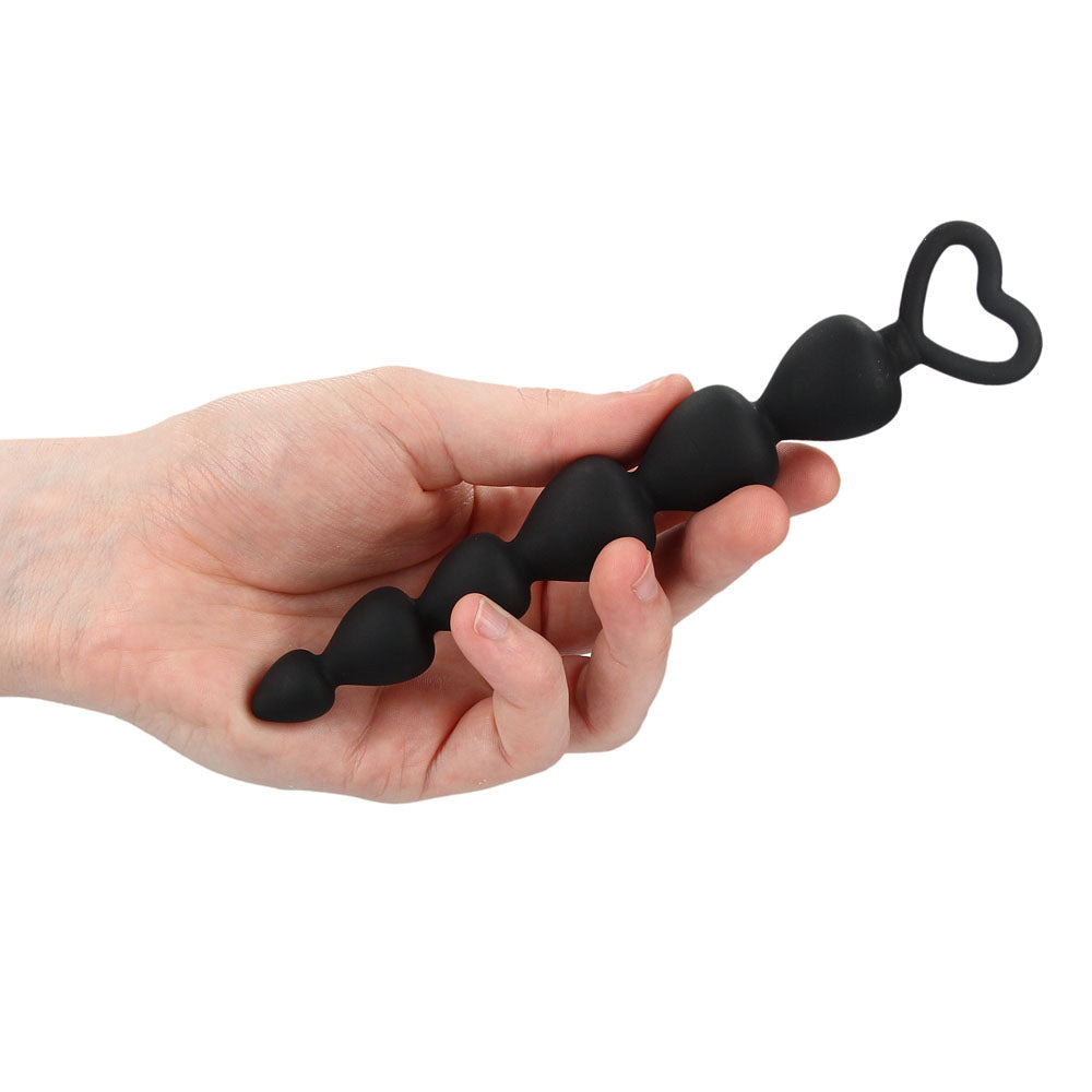 Black Silicone Anal Beads – product image for adult pleasure and intimacy