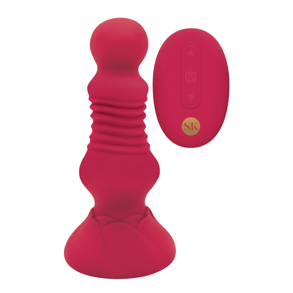 Secret Kisses Remote Thrusting Rosebud Butt Plug – product image for adult pleasure and intimacy