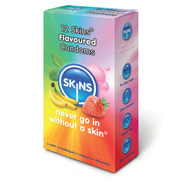Skins Flavoured Condoms 12 Pack – product image for adult pleasure and intimacy