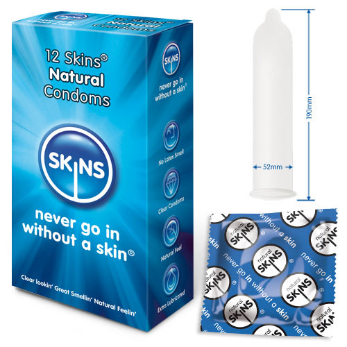 Skins Condoms Natural 12 Pack – product image for adult pleasure and intimacy
