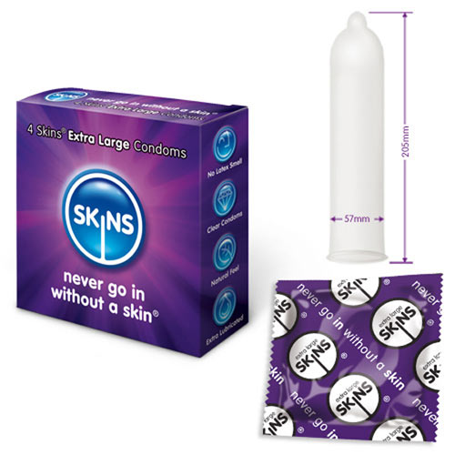 Skins Condoms Extra Large 4 Pack – product image for adult pleasure and intimacy