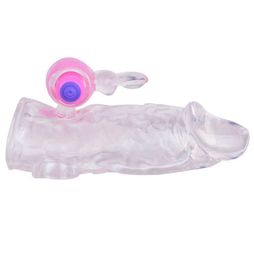 Clear Rabbit Vibrating Penis Extender – product image for adult pleasure and intimacy