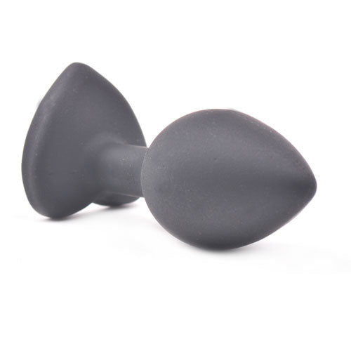 Small Heart Shaped Diamond Base Black Butt Plug – Explore Enhanced Intimacy | Discreet UK Shipping