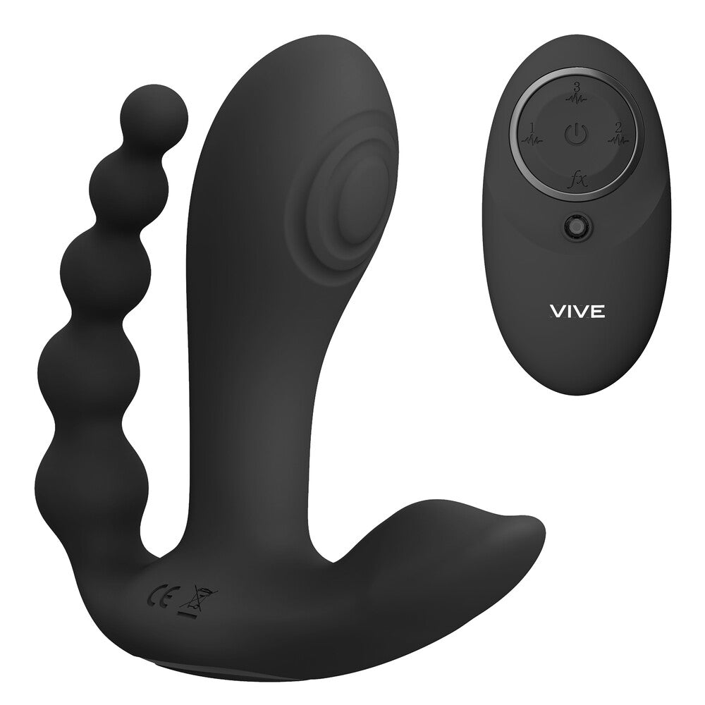 Vive Kata Double Penetrator Vibrator Black – powerful waterproof vibrator for intense pleasure