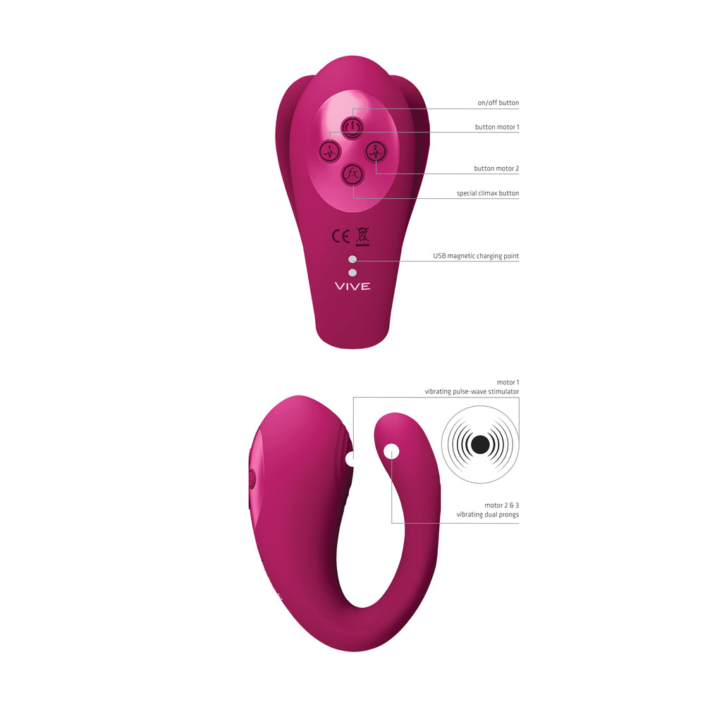 Vive Yoko Triple Action Vibe with Clit Pulse Waves – Explore Enhanced Intimacy | Discreet UK Shipping