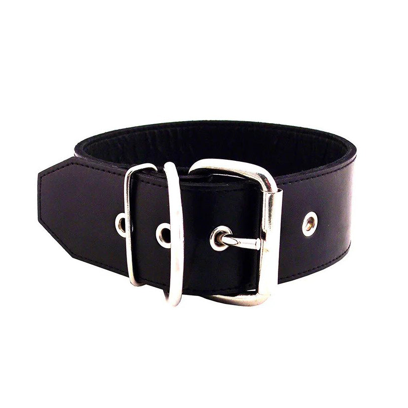 Rouge Garments 50mm Plain Black Leather Collar – product image for adult pleasure and intimacy