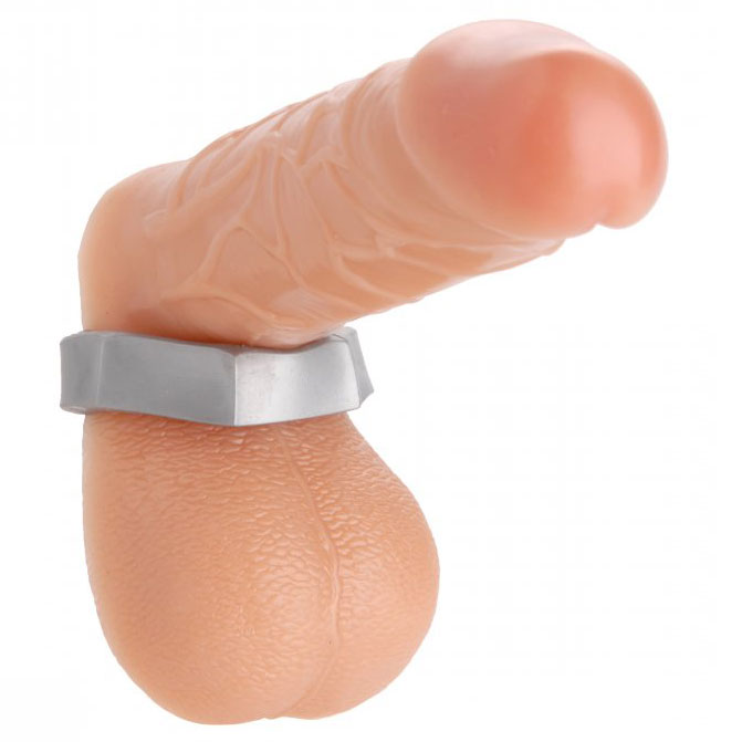 Silver Hex Heavy Duty Cock Ring and Ball Stretcher – Adjustable Silicone Stretcher for Enhanced Pleasure | Men's Toy