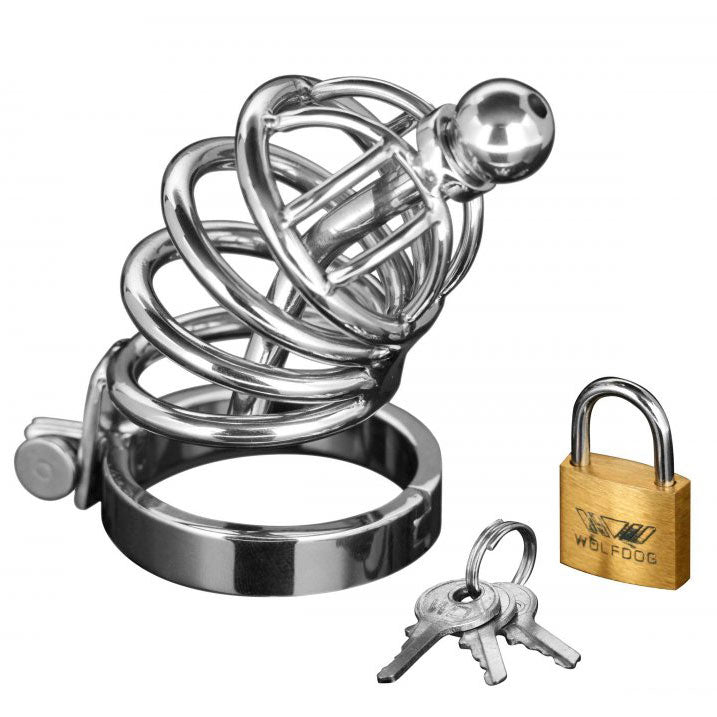 Asylum 4 Ring Locking Chastity Cage – product image for adult pleasure and intimacy