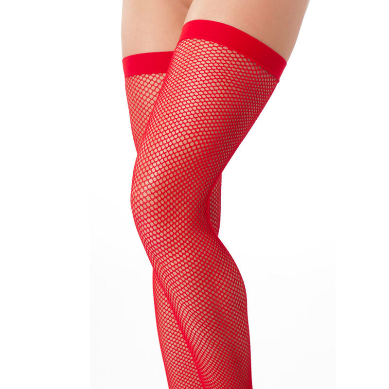 Sexy Red Fishnet Stockings – product image for adult pleasure and intimacy