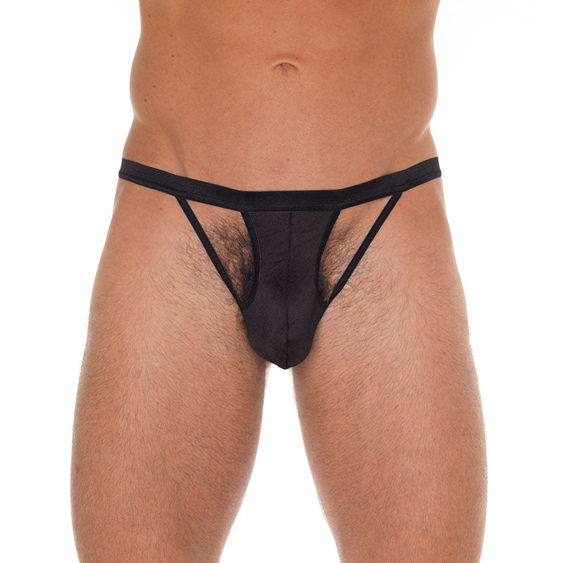 Mens Cut Out GString Black – product image for adult pleasure and intimacy