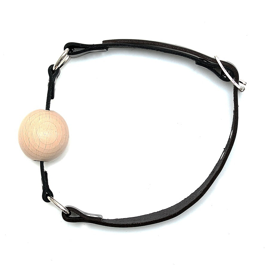 Leather Gag With Wooden Ball – Explore Enhanced Intimacy | Discreet UK Shipping