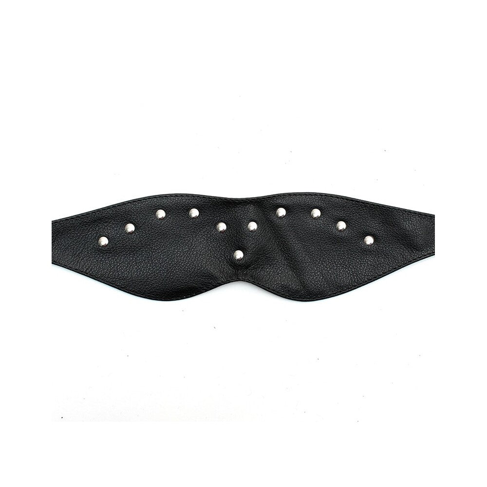 Leather Blindfold Mask – Stretchable Fetish Hood with Zipper Face | Comfortable & Breathable