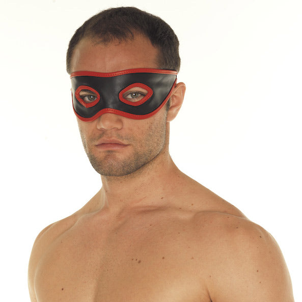 Red And Black Leather Mask – Stretchable Fetish Hood with Zipper Face | Comfortable & Breathable