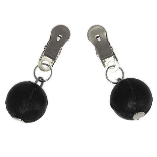 Nipple Clamps With Round Black Weights – product image for adult pleasure and intimacy
