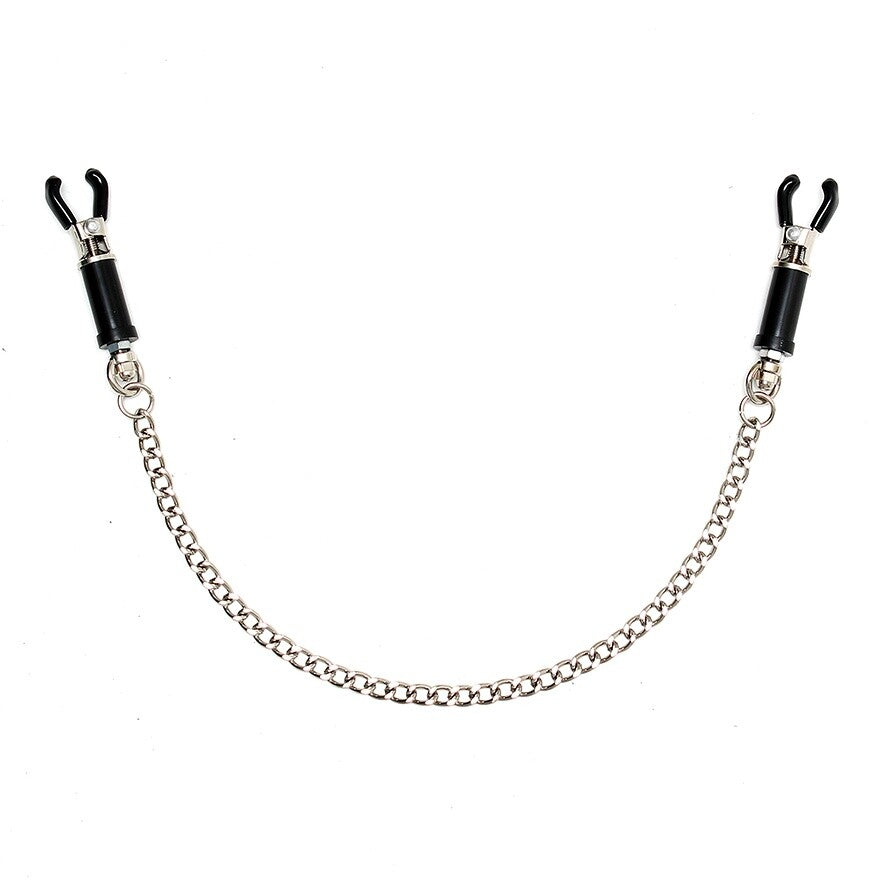 Silver Nipple Clamps With Chain – product image for adult pleasure and intimacy