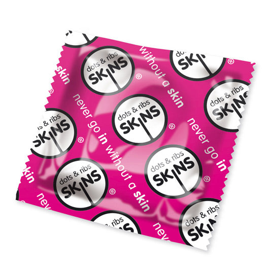 Skins Dots And Ribs Condoms x50 (Pink) – product image for adult pleasure and intimacy