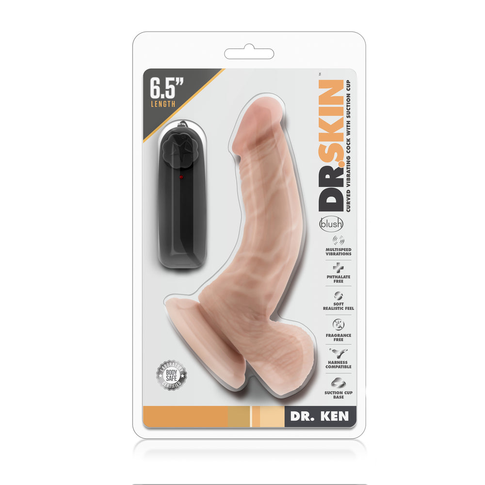 Dr Skin Dr Ken Curved Vibrating Cock With Suction Cup