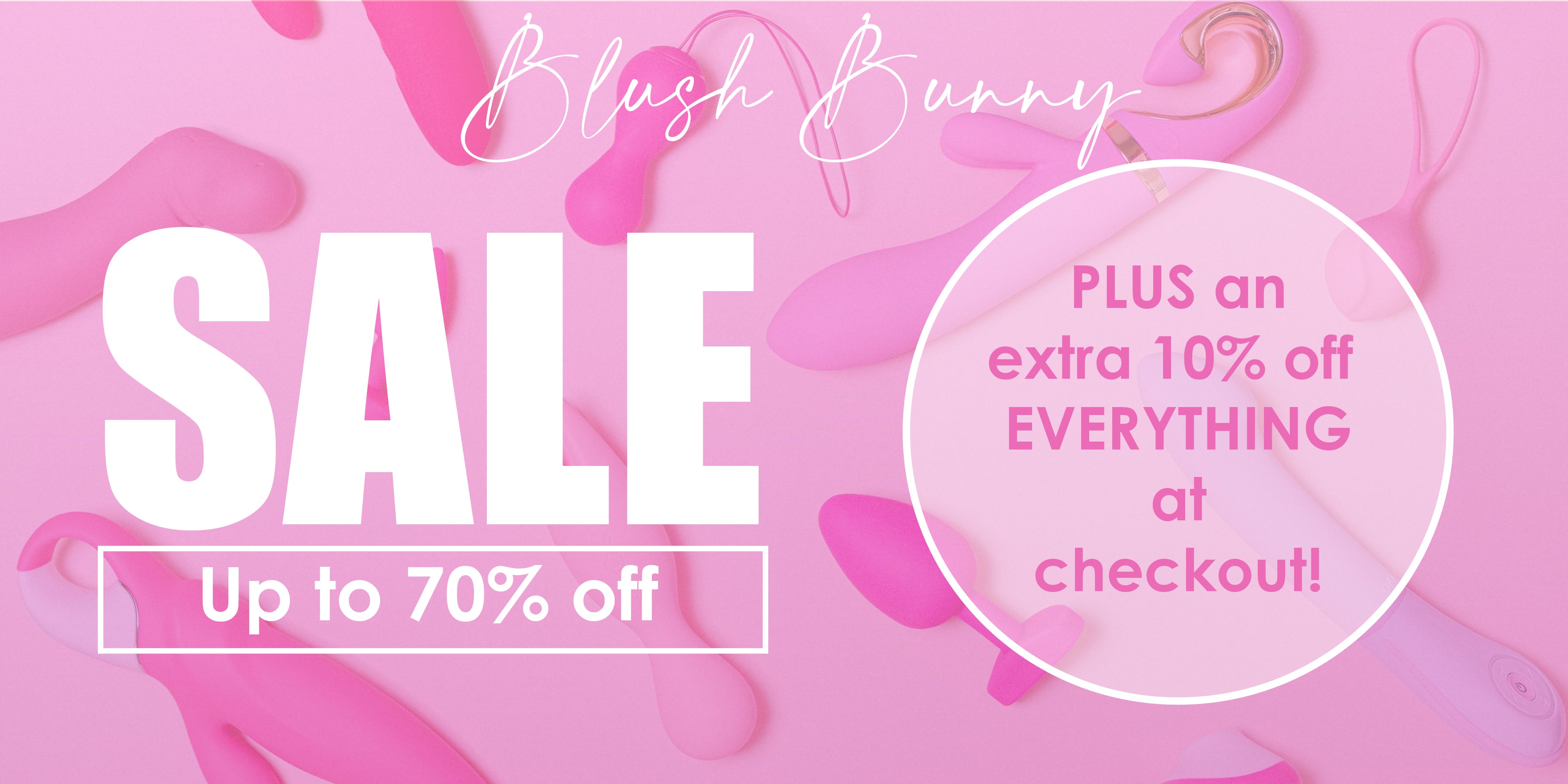 Banner highlighting sale on all sex toys