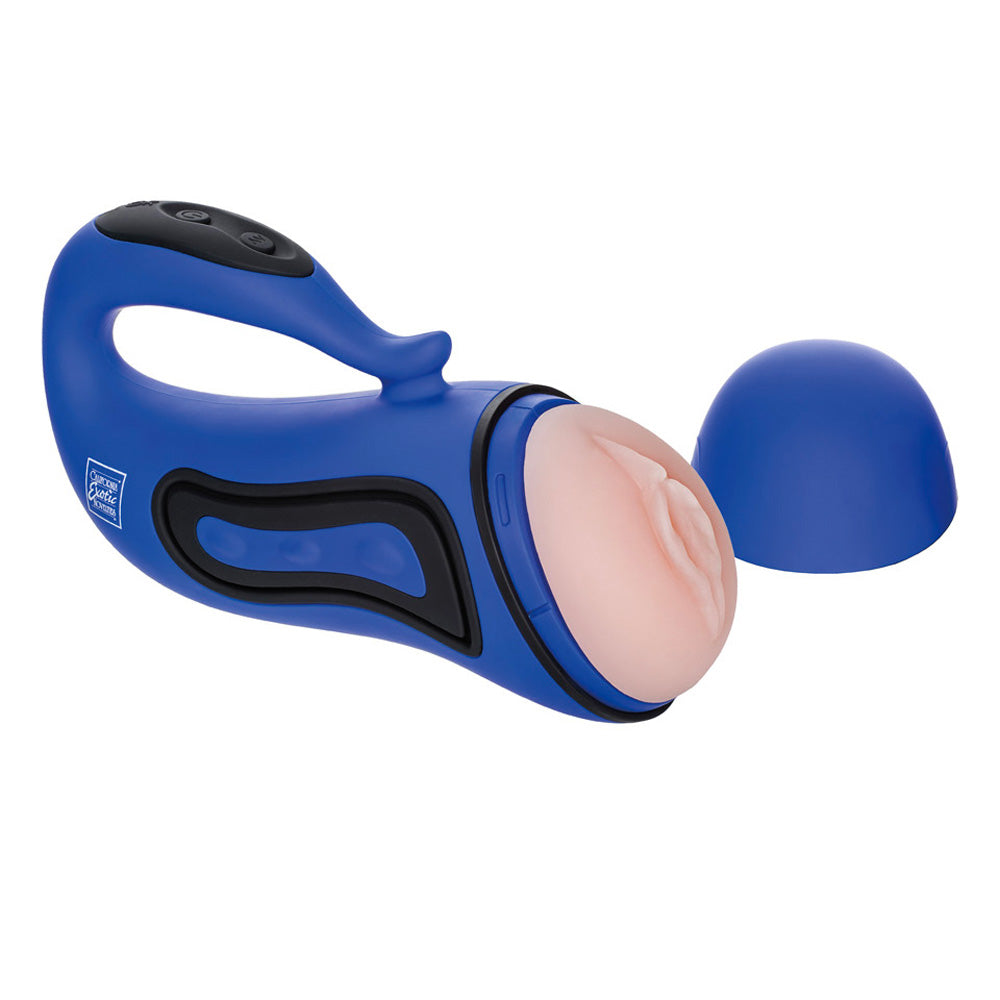 Apollo Alpha Stroker 2 Rechargeable Blue Masturbator – product image for adult pleasure and intimacy