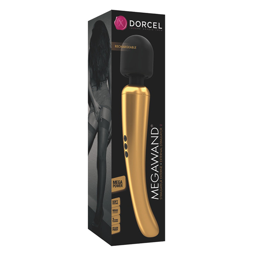 Dorcel Rechargeable Mega Wand Gold – App-Controlled Wand Vibrator | Premium Wireless UK Toy