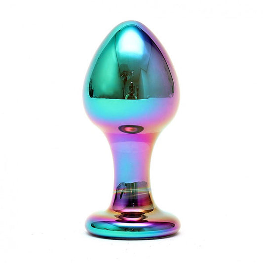 Sensual Multi Coloured Glass Melany Anal Dildo – product image for adult pleasure and intimacy