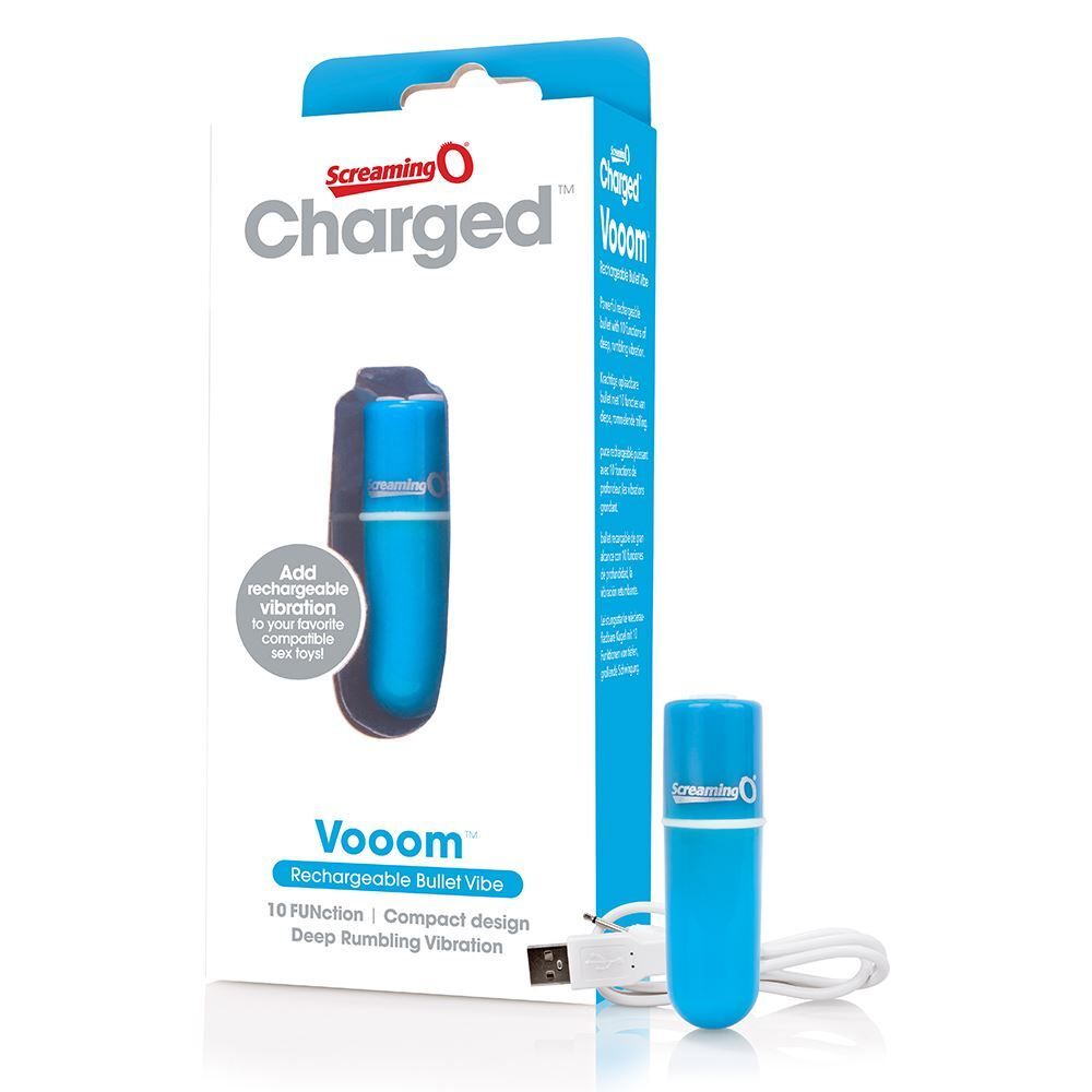 Screaming O Charged Vooom Rechargeable Bullet Blue