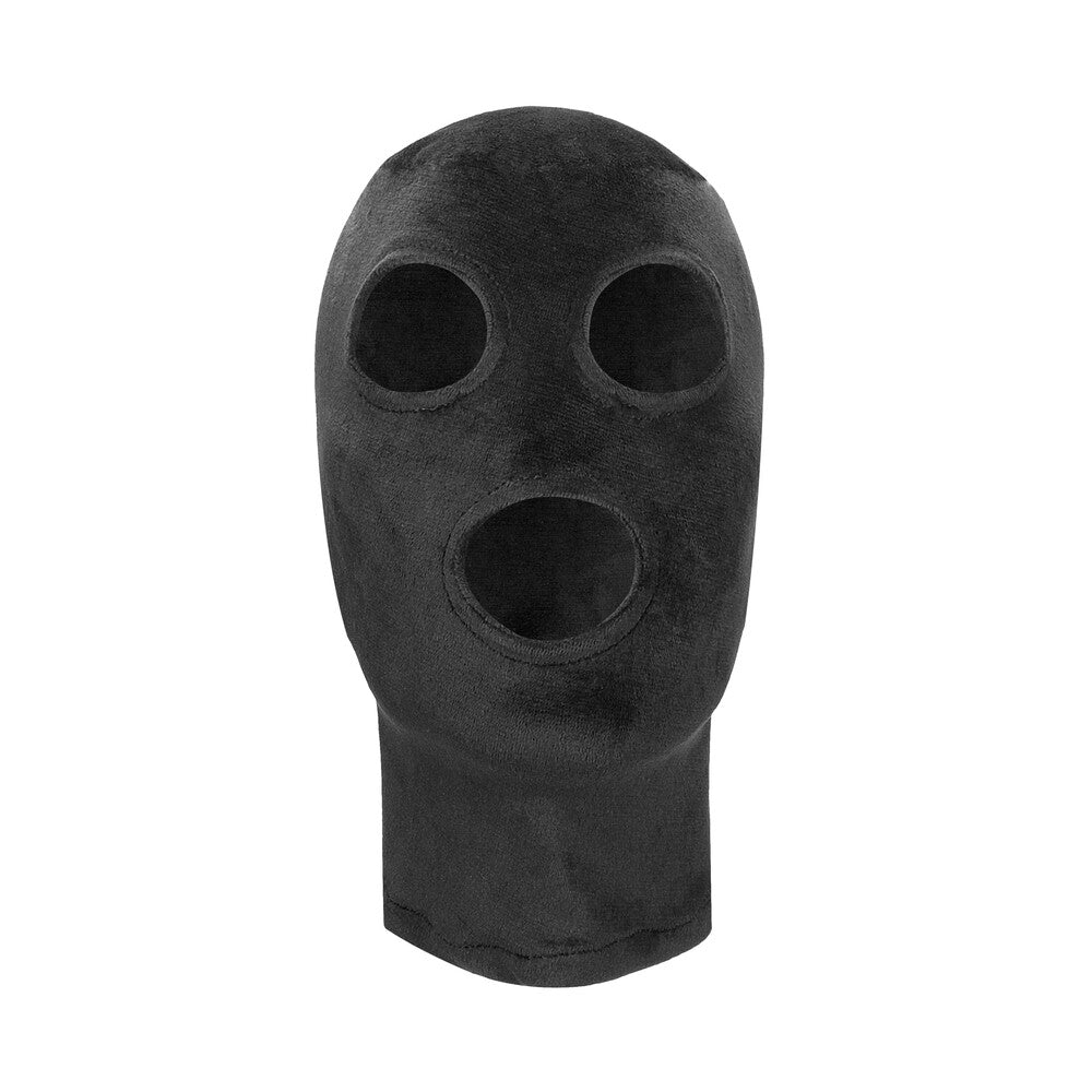 Ouch Velvet Mask With Eye And Mouth Opening – fetish hood with breathable, stretchable design