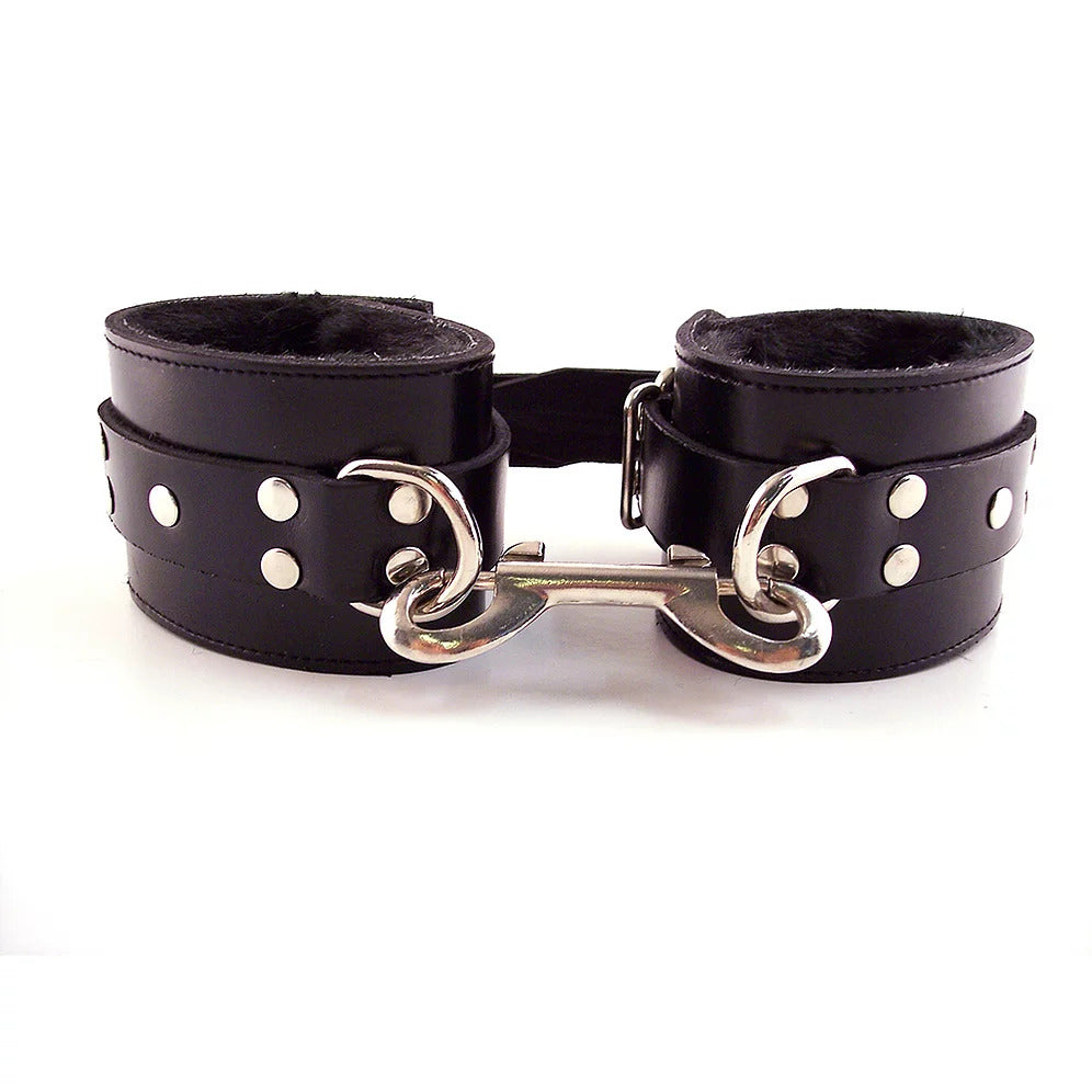 Rouge Garments Black Fur Wrist Cuffs – product image for adult pleasure and intimacy