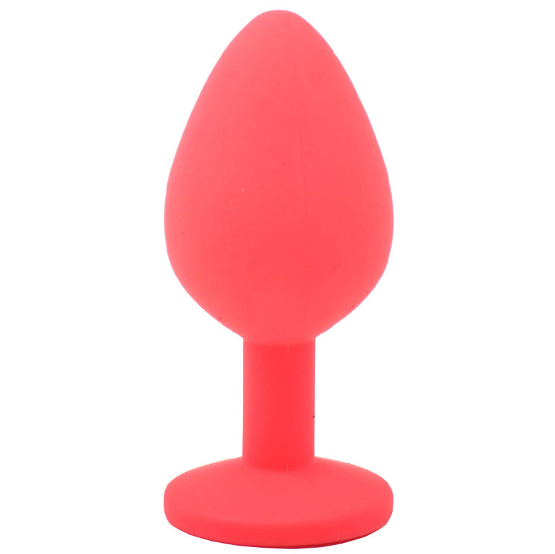 Medium Red Jewelled Silicone Butt Plug